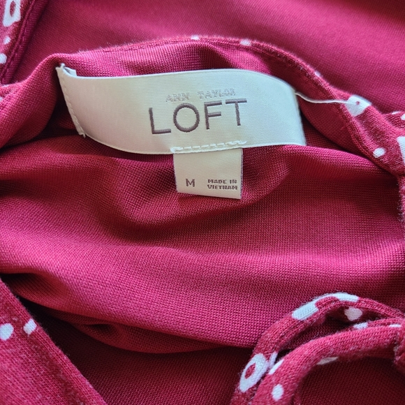 Red/Maroon Loft size medium midi dress - Picture 3 of 6